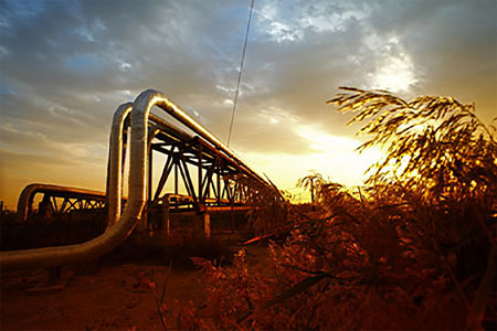 Oil pipeline construction in East Africa